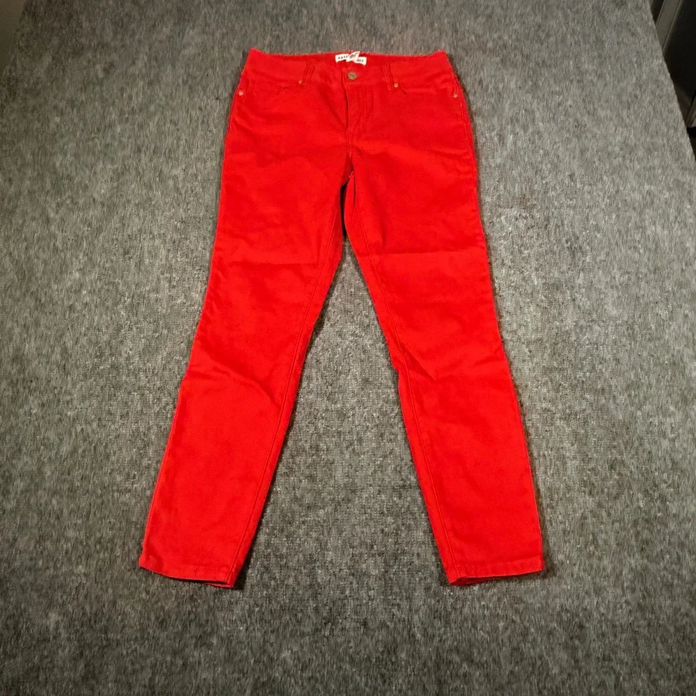 Artisan NY Womens Red Skinny Jeans Mid Rise Slim Fit Pants Size 6